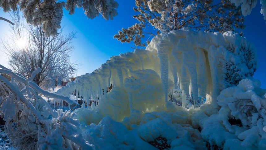 Picturesque winter scenery of Wudalianchi in NE China's Heilongjiang