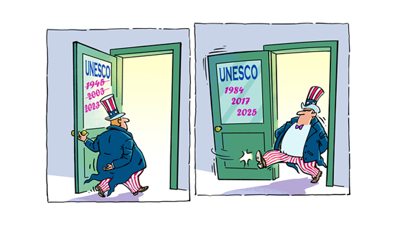 U.S. decision to withdraw from UNESCO again is blatant act of putting America First 	 	U.S. State Department spokesperson Tammy Bruce recently announced that the U.S. will pull out of the United Nations Educational, Scientific and Cultural Organization (UNESCO), and the decision will take effect on Dec. 31, 2026.