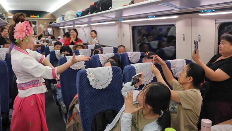 China-Laos Railway handles over 60 million passenger trips 	 	The China-Laos Railway has seen more than 60 million passenger trips since its launch, carrying 595,000 cross-border travelers from 115 countries and regions as of Wednesday, China Railway Kunming Group has said. To meet growing demand, this railway service added a second pair of international trains between Kunming, capital of southwest China's Yunnan Province, and Vientiane in Laos this July, doubling the number of daily trains to four. 