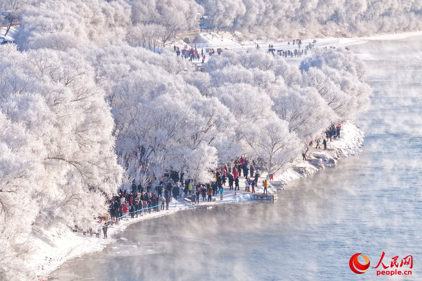 Rime ice scenery draws tourists to NE China's Jilin