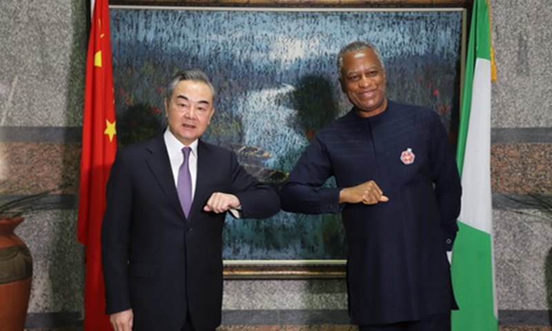 On January 5, 2021, State Councilor and Foreign Minister Wang Yi paying an official visit to Nigeria and holding talks with Foreign Minister Geoffrey Onyeama. 