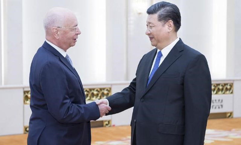 Xi Jinping meeting with WEF Executive Chairman Klaus Schwab