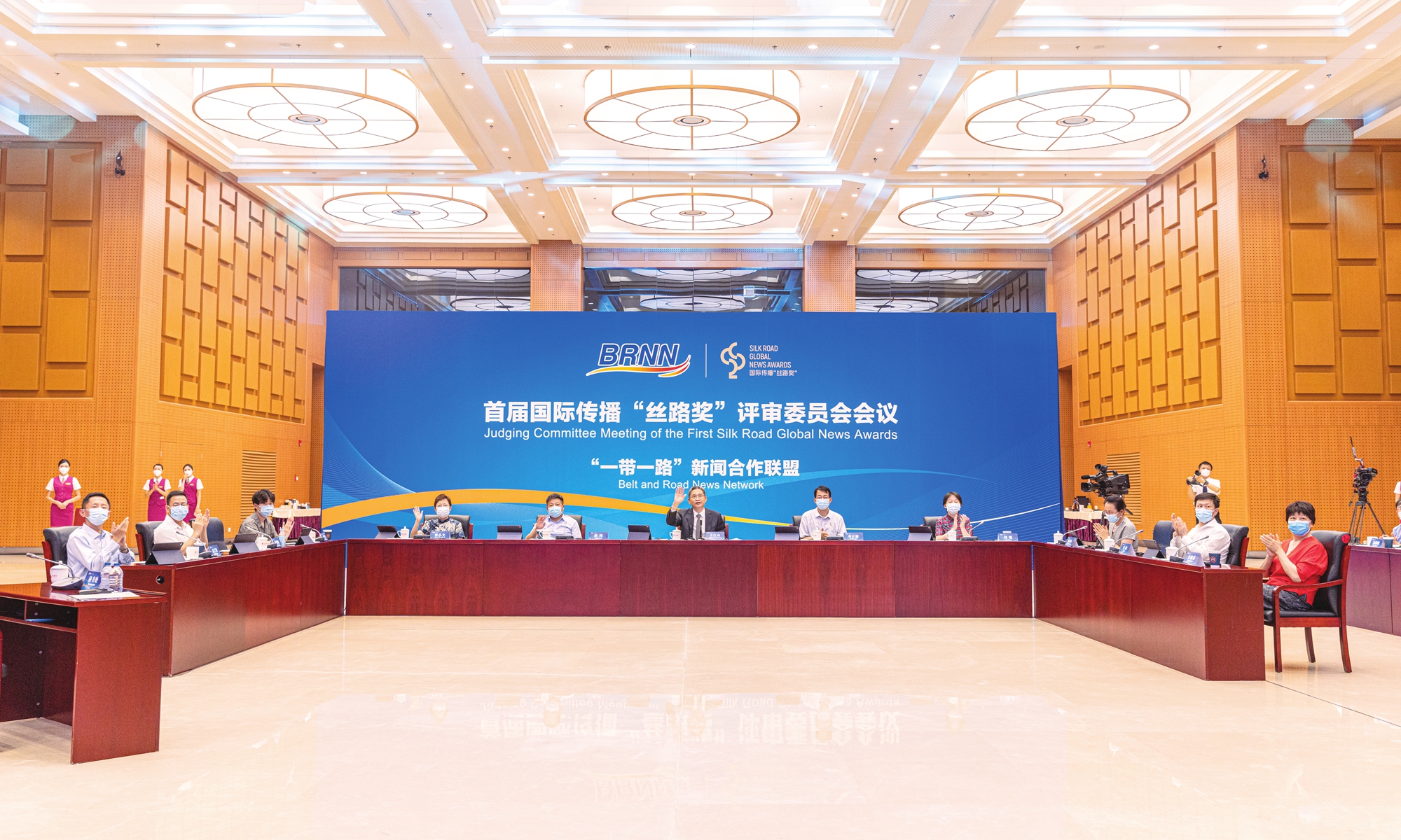The judging committee meeting of the first Silk Road Global News Awards is held in Beijing on July 20, 2022. Photo: People's Daily