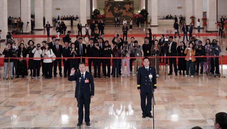 NPC deputies attend group interview ahead of 2nd plenary meeting of annual session 	 	Deputies to the 14th National People's Congress (NPC) attend a group interview ahead of the second plenary meeting of the fourth session of the 14th NPC at the Great Hall of the People in Beijing, capital of China, March 9, 2026. 