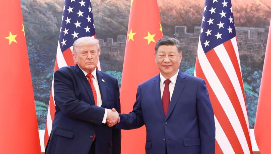 Xi holds talks with Trump in Beijing 	 	Chinese President Xi Jinping held talks with visiting U.S. President Donald Trump at the Great Hall of the People in Beijing on Thursday. Transformation not seen in a century is accelerating across the globe, and the international situation is fluid and turbulent, said Xi.
