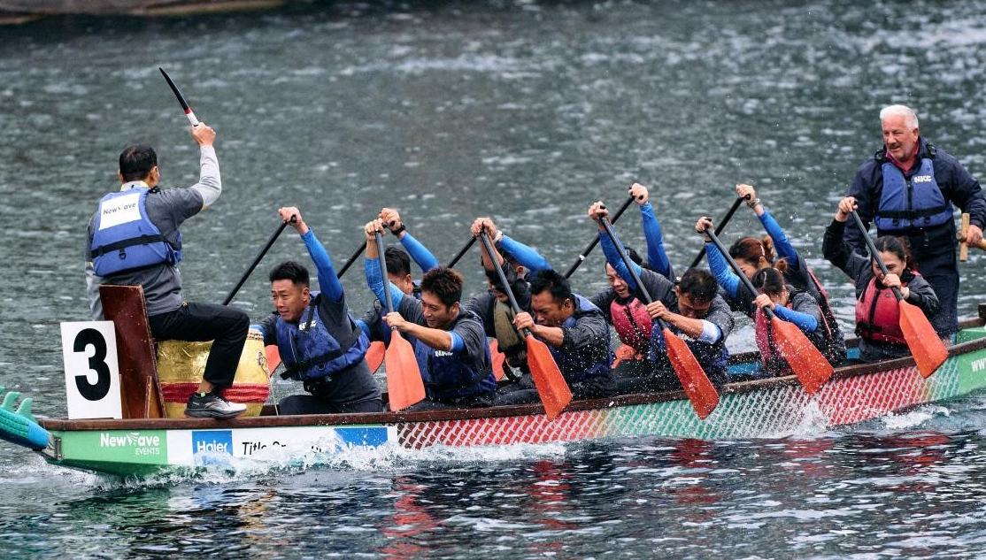 Guangzhou dragon boat teams make waves in UK, claim championship at Britain's largest Duanwu Festival race 	 	The rhythmic beat of drums echoed across the waters of Salford Quays in Greater Manchester on June 13, as the spirit of Lingnan dragon boat culture traveled thousands of miles from southern China to the United Kingdom.